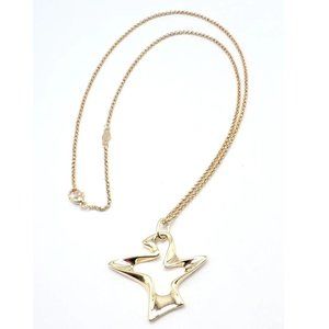 Authentic! Georg Jensen Bird 18K Yellow Gold Pendant Necklace 2000